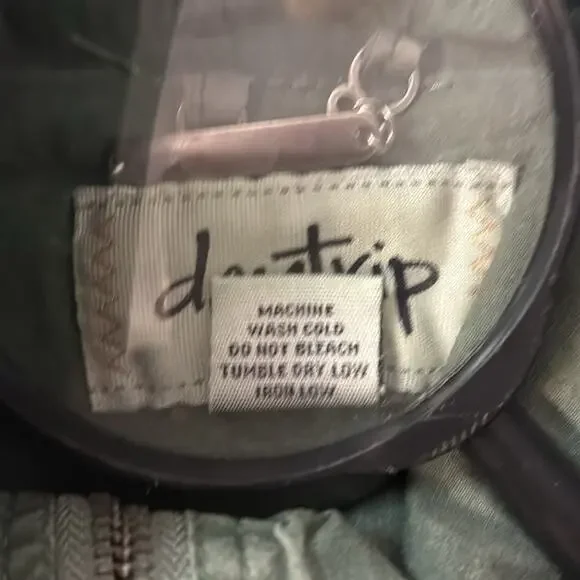 Daytrip Green Army Jacket M Lightweight Boho Cabincore Fisherman Gorpcore Skater - Picture 15 of 15